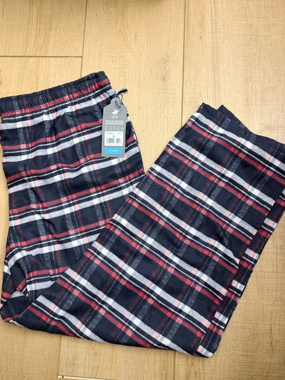 Beverly Hills Polo Club Plaid Lounge Pants in Navy, Red & White